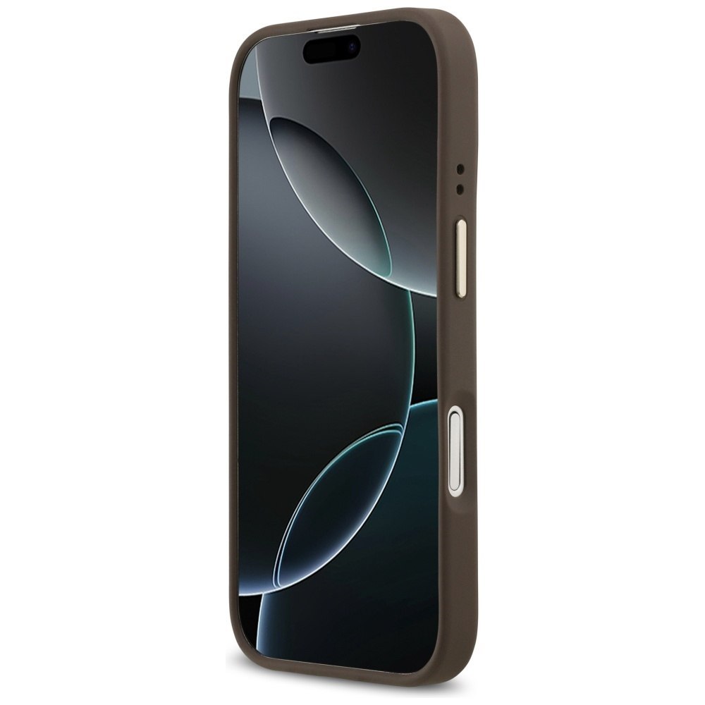 Etui Guess 4G Stripe MagSafe do iPhone 17 brązowy